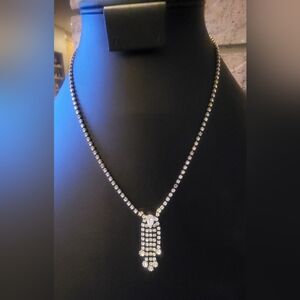 Source Unknown Silver and White Necklace